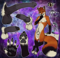 animal_genitalia animal_penis anthro balls canid canine canine_penis digitigrade equine_penis erection fox furry genitals hi_res humanoid_genitalia humanoid_penis knot male male_only mammal nude pawpads penis sarvak_(character) shadowfenris sheath solo standing