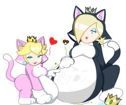 cat_daisy cat_peach cat_rosalina digestion digestion_noises mario_(series) princess_daisy princess_peach princess_rosalina same_size_vore soft_vore struggling struggling_prey tastysauce unwilling unwilling_prey unwilling_vore vore vore_belly