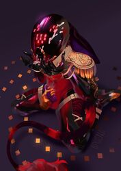 ^w^ ambiguous_gender anthro armwear balls bassenji bodily_fluids bondage boots bound buckle chains clothing cuffs_(disambiguation) cum cum_on_hand disembodied_hand duo footwear gas_mask genital_fluids genitals gloves handjob handwear hi_res kneeling lagomorph latex_armwear latex_legwear legwear male male/ambiguous male_focus mammal mask penile penis sex simple_background thigh_boots thigh_highs