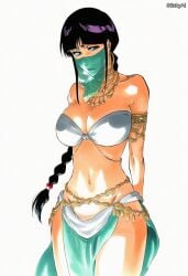 accurate_art_style ai_generated anime_coloring bleach curvy female female_only kurotsuchi_nemu mature mature_female milf pinup solo solo_female solo_focus stickyai