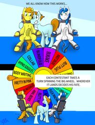 2018 animal_genitalia animal_penis anthro arm_around_shoulders backsack balls blue_background blue_eyes blue_hair blush bondage bound braeburn_(mlp) chair chair_bondage colored comic english_text equid equine equine_penis fan_character featureless_crotch feral friendship_is_magic fur furniture genitals green_body green_eyes green_fur group hair half-erect hasbro hi_res horn horse horse_tail killian_joy male male/male malesub mammal multiple_boys multiple_subs my_little_pony orange_hair penis pony semi-anthro shining_armor_(mlp) simple_background smile spinning swivel_chair text unicorn unicorn_horn wheel white_body white_fur yaoi yellow_body yellow_fur