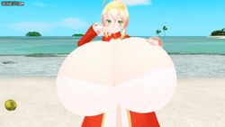 1girls animated bouncing_breasts breast_expansion breasts cleavage fate_(series) female female_only hyper_breasts imbapovi nero_claudius_(fate) solo solo_female