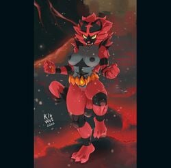 1girls 2020 anthro breasts felid female female_incineroar female_only genitals hi_res incineroar kiu-wot looking_at_viewer mammal muscular muscular_anthro muscular_female nintendo nipples pokémon_(species) pokemon pussy solo video_games