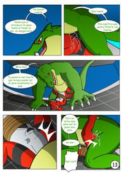 absurd_res anal anthro anus check_translation comic crocodile crocodilian crocodylid digimon digimon_(species) digital_media_(artwork) dragon duo explicitly_stated_nonconsent forced furry_only genitals guilmon hector21314 hi_res male male/male male_penetrated male_penetrating male_penetrating_male no_humans penetration penis rape reptile scalie spanish_text speech_bubble spread_anus spreading stomach_bulge swimming_pool text translated water