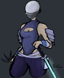 armor breasts clothed clothing female female_only genderbend genderswap helmet male_to_female mercenary_(risk_of_rain) risk_of_rain risk_of_rain_2 rule_63 sword track_pants white_skin