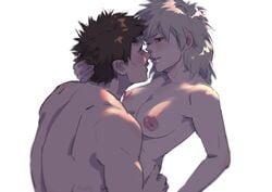1boy 1girls areola areolae asailorsoldier bakugou_masaru bakugou_mitsuki blonde_hair breasts color completely_nude dilf father female hair_grab hand_on_head hand_on_hip hands_on_hips holding_head husband husband_and_wife implied_penetration implied_sex light-skinned_female light-skinned_male light_skin line_art looking_at_another looking_at_partner male masaru_bakugou milf mitsuki_bakugou mother mother_and_father moustache my_hero_academia naked nipples nude nude_female nude_male open_mouth red_hair shaded short_hair spiky_hair straight white_background wife