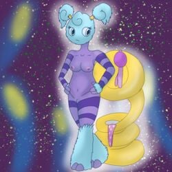 anthro blue_fur cute delelta my_singing_monsters my_singing_monsters:_dawn_of_fire pomily purple_skin self_upload shy sooza