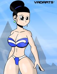 1girls alternate_costume alternate_outfit alternate_version_at_source alternate_version_available angry artist_name big_breasts bikini black_eyes black_hair blue_bikini breasts chichi deviantart dragon_ball dragon_ball_super dragon_ball_z earrings exposed_shoulders female female_focus female_on_top female_only female_solo green_earrings hair_bun hips hourglass_figure human looking_at_viewer looking_pleasured milf mountain serious shiny shiny_breasts shiny_clothes shiny_skin shoulders sky_background solo solo_female solo_focus tagme thick thick_legs thick_thighs thighs twitter vadarts watermark wide_hips wife