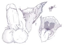 absurd_res animal_genitalia animal_penis anthro feral genitals hi_res hirozu male mammal mouth_shot open_mouth penis ursid ursine_penis vore