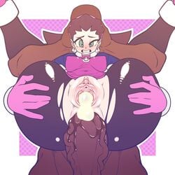 1boy 1girls after_vaginal anal anal_penetration anal_sex big_penis big_thighs blush blushing breasts clenched_teeth clitoris clothed_female_nude_male cum_in_pussy cum_overflow dark-skinned_male dark_skin erect_nipples female female_focus front_view full_nelson_anal hands_on_head interracial kaikoinu large_penis legs_up male maledom medium_breasts mega_man mega_man_legends nipple_bulge nipples penis pussy sex straight submissive submissive_female teeth_clenched torn_clothes tron_bonne unseen_male_face veiny_penis