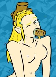 blowjob breath_of_the_wild fellatio head_grab interracial nintendo notsafeforwood oral princess_zelda small_breasts tagme the_legend_of_zelda zelda_(breath_of_the_wild)