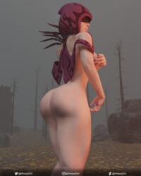 1girls 3d big_ass blindfold blindfolded female female_only legs light-skinned_female light_skin nude paladins seris_(paladins) solo solo_female wicked3dx