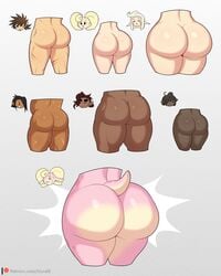 ass ass_size_difference big_ass bottom_heavy butt_size_difference comparing_asses dark-skinned_male dark_skin elf elf_ears gandg giant_ass honey_(gandg) huge_ass naked nude plump pointy_ears scars size_comparison size_difference straight tail thick thick_ass thick_thighs watermark