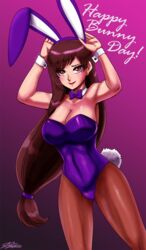 bunny_ears bunnysuit cleavage easter_bunny final_fantasy final_fantasy_vii john_joseco long_hair tagme tifa_lockhart