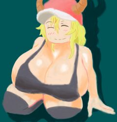 big_breasts dragon_girl dragon_maid gatherer huge_breasts lucoa miss_kobayashi's_dragon_maid quetzalcoatl_(dragon_maid) tanktop