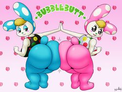 2girls animal_crossing ass big_ass big_butt blonde_hair blush bubble_butt bunny butt_bump chrissy_(animal_crossing) duo female female_only francine_(animal_crossing) fur furry furry_only hat high_five looking_at_viewer looking_back nintendo polka_dot rabbit seductive shortstack sideboob smelly_ass squish squished tail text thick_thighs thighs wide_hips xmetalhusky