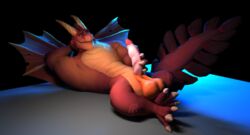 3d activision anthro ball capcom delbin_(spyro) dragon elder_dragon erection genitals hi_res horn male male_only masturbation monster_hunter penis pinup pose solo spyro_the_dragon thecreatorseye video_games