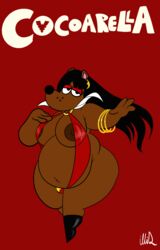 1futa anthro areolae bear big_belly big_breasts bulge cocoa_goodlove cosplay dark_nipples furry futanari illis intersex nipples solo_futa vampirella_(cosplay)