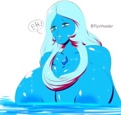 big_breasts blue_diamond_(steven_universe) cartoon_network flyxthunder gem_(species) gigantic_breasts huge_breasts long_hair naked steven_universe tagme