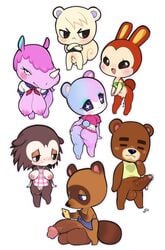 3boys 4girls animal_crossing anthro apron areolae ass balls big_ass big_balls big_breasts big_penis breasts bunnie_(animal_crossing) chibi cum cute erection furry hedgehog huge_balls huge_cock hyper hyper_balls hyper_penis judy_(animal_crossing) lagomorph large_balls large_penis marshal_(animal_crossing) naked_apron nintendo nipples niucniuc penis penis_size_difference presenting presenting_hindquarters pussy rabbit renee_(animal_crossing) rhinoceros sable_able small_penis teddy_(animal_crossing) testicles tom_nook ursid ursine white_background