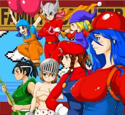 balloon balloon_fight balloon_fighter beige_skin black_hair blue_hair bomb_jack bomb_jack_(character) brown_hair clothes color crossed_arms famicom female female_only ghosts_'n_goblins gloves gonbe hair hat headband helmet human ikki_(game) mario mario_(series) medieval_armour mighty_bomb_jack milon milon's_secret_castle multiple_females multiple_girls nintendo overalls protagonist_(spelunker) redlark rule_63 sir_arthur slit_visor spelunker_(game) straight_hair tagme wrecking_crew yellow_hair