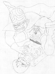 1boy 1girls anthro buttercup_(powerpuff_girls) erection female fur furry human interspecies male mojo_jojo monochrome neo_crow nipples penis penis_in_vagina powerpuff_girls rape sex sketch straight straight_hair toony vaginal_penetration veiny_penis