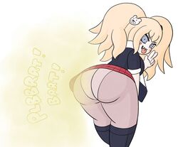 1girls big_ass big_butt bubble_butt butt danganronpa drawful-s fart junko_enoshima panties rear_view skirt straight_hair thick_thighs upskirt