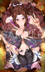 :>= ass balls_grab big_ass big_balls big_breasts big_testicles blowjob_face blue_plate_special capcom chun-li fellatio female female/male female_domination femdom fishnet fishnet_bodysuit fishnets huge_ass huge_breasts king_of_fighters licking_anus licking_ass looking_at_viewer mai_shiranui male male_anilingus multiple_females multiple_girls oral oral_sex paizuri rimjob rimjob_face rimming signature snk street_fighter sucking sucking_tip terakinoko thick_thighs tongue tongue_out tonguejob wide_hips