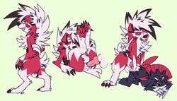 1girls 2boys anal anthro ass blush bodily_fluids breasts butt_grab colored cum cum_in_ass cum_inside disembodied_penis duo female female_pokemon fluffy from_behind_position fur genital_fluids genitals hand_on_butt looking_pleasured lycanroc male male/male male_midnight_lycanroc male_pokemon midnight_lycanroc mounting nintendo paws penis pokémon_(species) pokemon presenting presenting_hindquarters red_body red_fur sex small_breasts smile snackhorse straight sweat tongue tongue_out video_games weavile white_body white_fur