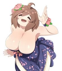 1girls big_breasts brown_hair cleavage closed_eyes huge_breasts insomnia-chan_(kaynimatic) kaynimatic voluptuous