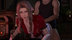 1girls 3d aerith_gainsborough animated ass barely_clothed bra bracelet breasts brown_hair chasingnero female final_fantasy final_fantasy_vii final_fantasy_vii_remake green_eyes jacket lips long_hair looking_at_viewer male medium_breasts no_panties no_sound open_mouth sex source_filmmaker teeth tied_hair video