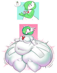 1girls 2koma ass ass_expansion bbw big_belly blush bottom_heavy breasts butt_expansion deep_navel embarrassed expansion eyelashes fat_ass female female_gardevoir female_only gardevoir green_hair hip_expansion huge_ass huge_thighs humanoid hyper hyper_ass hyper_hips hyper_thighs mega_evolution mega_gardevoir mega_stone morbidly_obese mysterydad nintendo obese pokémon_(species) pokemon pokemon_(species) pokemon_rse red_eyes sequence shortstack simple_background solo surprised transformation underboob weight_gain wide_eyed wide_hips