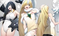 black_hair blonde_hair dark_hair evil_lusamine_(pokemon) game_freak lusamine_(pokemon) mother_beast_lusamine nihilego nintendo one_breast_out pokemon pokemon_sm sha_(amfil100) yuuyuu_(yuuki1771)