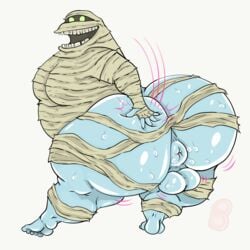 anus ass ass_shake asshole balls bandage bandages barefoot blastorman blue_skin chubby feet hotel_transylvania huge_ass male male_only mummy murray murray_the_mummy slap solo solo_male spanking thick thick_thighs wide_hips