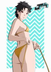 1girls ass bikini black_hair boruto:_naruto_next_generations breasts female female_only jorch_jacg naruto naruto_(series) red_eyes sarutobi_mirai short_hair small_breasts swimsuit untied_bikini