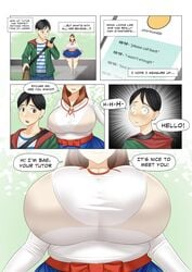 1boy 1girls ass bae_(toroboro) big_ass big_breasts big_butt breasts comic english_text female huge_ass huge_breasts male text toroboro