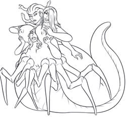 absorption arachne fusion goddess greek_mythology medusa merging snake spider