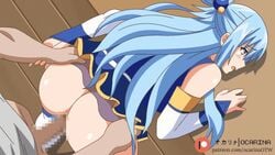 1boy 1girls animated animated_gif aqua_(konosuba) ass big_ass blue_hair censored doggy_style faceless_male female female_focus from_behind gif kono_subarashii_sekai_ni_shukufuku_wo! large_ass male mosaic_censoring ocarina ocarinaotw sex solo_focus straight vaginal_penetration