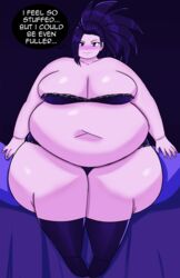 1girls ass bbw belly belly_button big_ass big_belly big_breasts black_hair blush breasts chubby cleavage cookies-cat fat fat_ass fat_woman female female_only huge_ass huge_belly huge_thighs momo_yaoyorozu mostly_nude my_hero_academia obese overweight sitting smile solo thick_ass thick_thighs