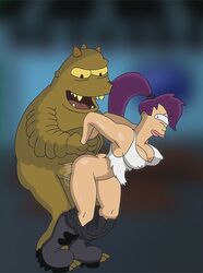 1boy 1boy1girl 1girls alien animated arm_grab arms_behind_back arms_held_back ass big_ass big_lips blurry_background boots bouncing_breasts breasts butt_crack cleavage curvy cyclops domination duo endured_face female femsub footwear from_behind futurama genital_fluids green_skin horns huge_cock humanoid humanoid_on_humanoid interspecies large_breasts lipstick long_hair long_ponytail looking_back lrrr,_ruler_of_the_planet_omicron_persei_8 male male/female maledom nikisupostat nipple_bulge no_panties nude omicronian open_mouth open_smile pants pants_down penis pink_lipstick ponytail precum purple_hair rape sex sharp_teeth side_view smile standing_sex straight thick_thighs thrusting torn_clothes turanga_leela vaginal_penetration yellow_sclera