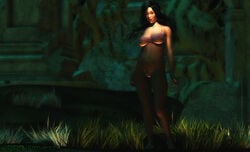 1girls 3d artguyjoe bikini black_hair erect_nipples female female_only fire_and_ice large_breasts skimpy_clothes solo teegra