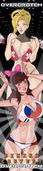 2girls alternate_breast_size asian ass big_breasts bikini bikini_bottom bikini_top blizzard_entertainment blonde_hair bow breasts brown_hair bubble_ass bubble_butt bust busty cleavage d.va female female_only flag_bikini goggles hairbow headphones hips huge_breasts large_breasts meet_'n'_fuck_games meet_and_fuck mercy national_personification overwatch short_hair south_korean_flag swiss_flag voluptuous wide_hips