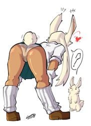 anus ass athletic athletic_female bending_over bent_over bubble_butt busty crusaderjoe full_body hourglass_figure long_hair miruko my_hero_academia panties pussy rabbit rabbit_ears rabbit_tail rear_view rumi_usagiyama school_uniform schoolgirl see-through see-through_panties shirt sleeves_rolled_up toned toned_female upskirt vagina white_hair wide_hips