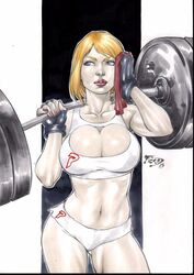 1girls 2015 ass_visible_through_thighs athletic athletic_female bare_midriff big_breasts blonde_hair blue_eyes breasts busty cleavage cleavage_cutout dc dc_comics ed_benes_studio female female_only fred_benes hourglass_figure kara_zor-l karen_starr large_breasts makeup nail_polish navel overflowing_breasts pinup pinup_pose power_girl short_hair short_shorts solo superman_(series) tagme toned toned_female wide_hips