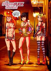 3girls 5:7 armlet beltskirt black_boots black_hair black_hair_female black_high-heels blonde_hair blonde_hair_female blossom_(powerpuff_girls) blue_eyes blush bob_cut boots booty_shorts bracelet bracelets bubbles_(powerpuff_girls) buttercup_(powerpuff_girls) cleavage collar corruption denim_skirt dress english_dialogue english_text eyeshadow female female_only fingerless_gloves full_body glistening_body glistening_face glistening_skin gold_jewelry hand_on_hip high_heels hoop_earrings jean_shorts jean_skirt light-skinned_female light_skin long_red_hair looking_worried microskirt miniskirt money monkey nail_polish navel_piercing necklace panties pink_eyes platform_heels ponytail powerpuff_girls prostitute prostitution purse red_hair red_hair_female red_high_heels redhead revealing_clothes shiny_arms shiny_legs shiny_shoulders short_black_hair short_blonde_hair short_hair short_red_hair short_shorts sideboob skimpy skimpy_clothes skirt skirt_pull skirt_tug slutty_outfit small_breasts standing straight_hair striped_legwear suspenders talking_to_another teenager tekuho text thighhighs tied_hair tubetop twintails underboob yellow_high_heels