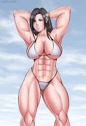 1girls abs big_breasts breasts bushinryu11 cleavage elee0228 female female_only final_fantasy final_fantasy_vii large_breasts muscles muscular muscular_female solo tifa_lockhart