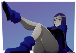 big_breasts clothing colored dc dc_comics rachel_roth raven_(dc) ravenravenraven seductive straight_hair teen_titans thick_thighs