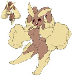 anthro big_ass breasts brown_fur cute female fluffy fluffy_tail fur furry looking_at_viewer lopunny mammal nintendo open_mouth pawpads paws pokémon_(species) pokemon pokemon_(species) pussy red_eyes tail tod_d tongue tongue_out