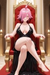 ai_generated ass big_ass big_breasts black_dress breasts female female_only juninholara21 legs_crossed neneefthy pink_hair solo solo_female thick_ass thick_thighs thighs twitch twitch.tv twitter youtube youtube_hispanic youtuber