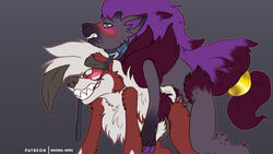 1boy 1girls all_fours anthro anthro_on_anthro anthro_penetrated anthro_penetrating anthro_penetrating_anthro bodily_fluids canid canine claws collar doggy_style duo erection female female_penetrated from_behind_position fur genitals glowing glowing_eyes leash lycanroc male male_penetrating male_penetrating_female male_zoroark mammal midnight_lycanroc naoma-hiru nintendo penetration penis pokémon_(species) pokemon pokemon_(species) red_eyes riley_(naoma-hiru) saliva sex sharp_teeth shiny_pokemon size_difference small_dom_big_sub straight teeth video_games zoroark